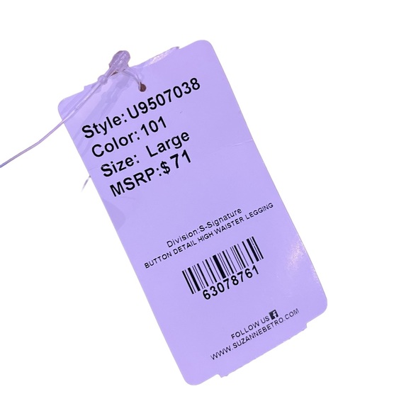 SUSANNE BETRO NWT BUTTON DETAIL HIGH WAISTER LEGGING PANT BLUE SIZE L - Picture 6 of 14